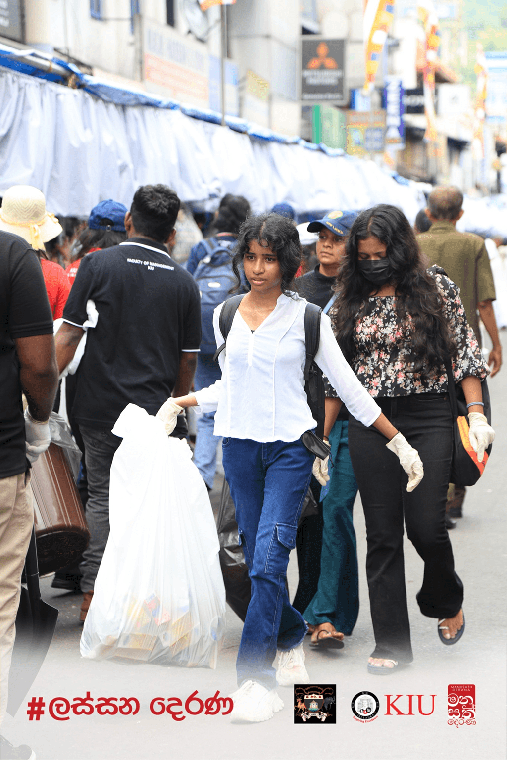 Group of volunteers working together at an outdoor camp activity